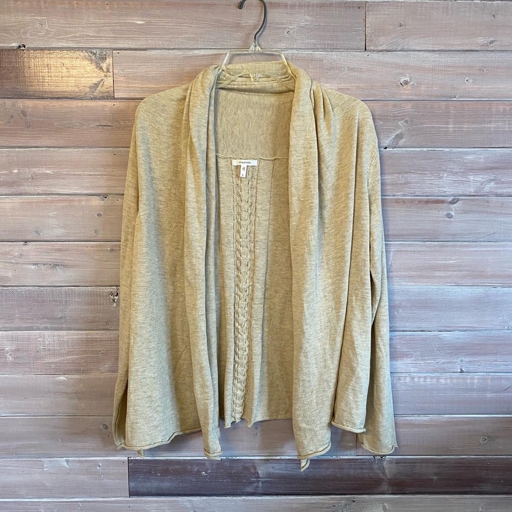 Maurice’s cream waterfall cardigan size large